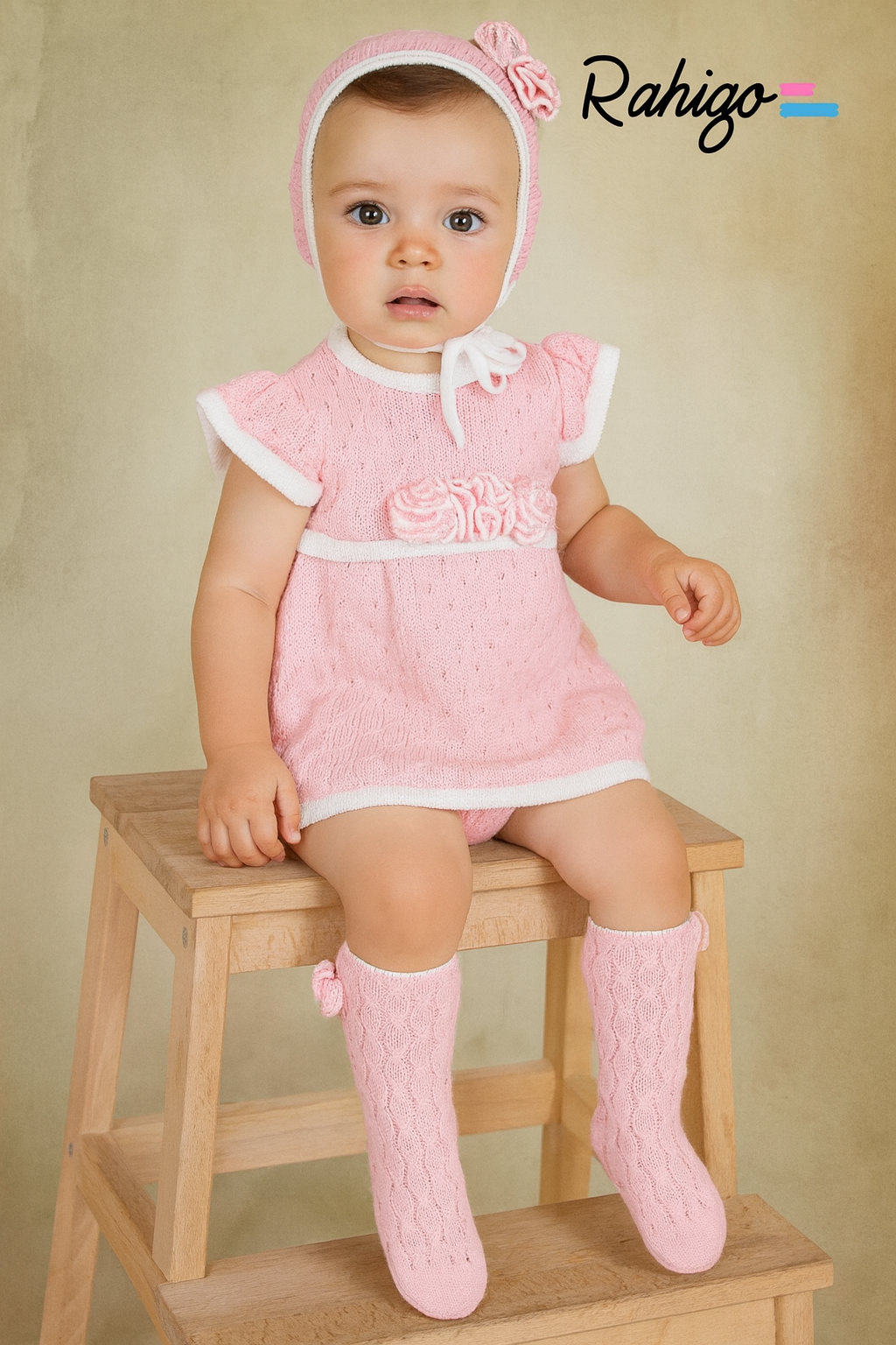 PRE ORDER New In Rahigo SS26 Girls A Line Dress ( Baby Pink White )