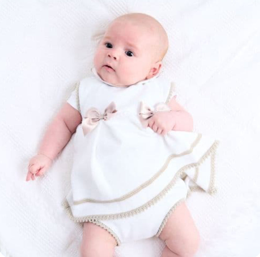 Dandelion Satin Bow Knitted Dress