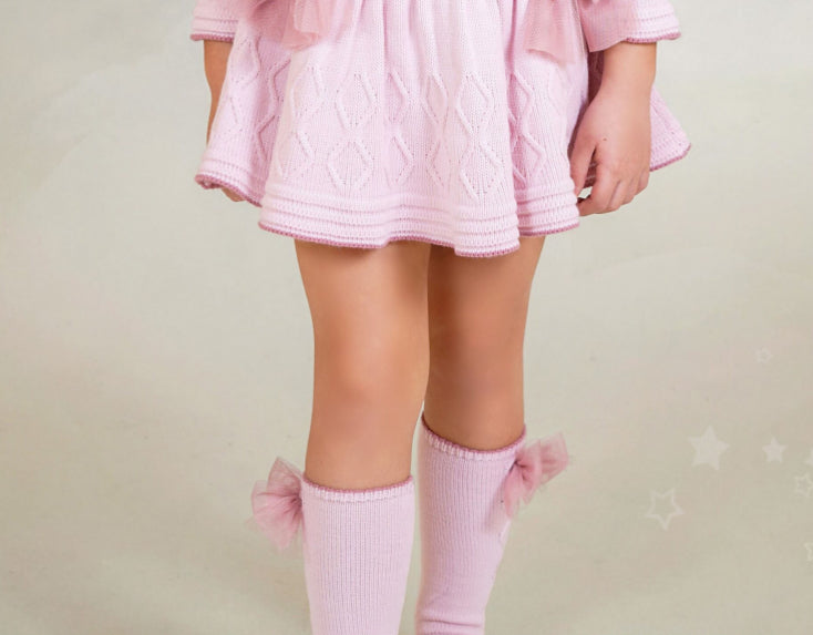 New In Rahigo AW25 Socks with Bow - Pink - Dusky Pink