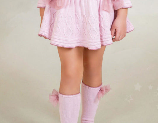 New In Rahigo AW25 Socks with Bow - Pink - Dusky Pink