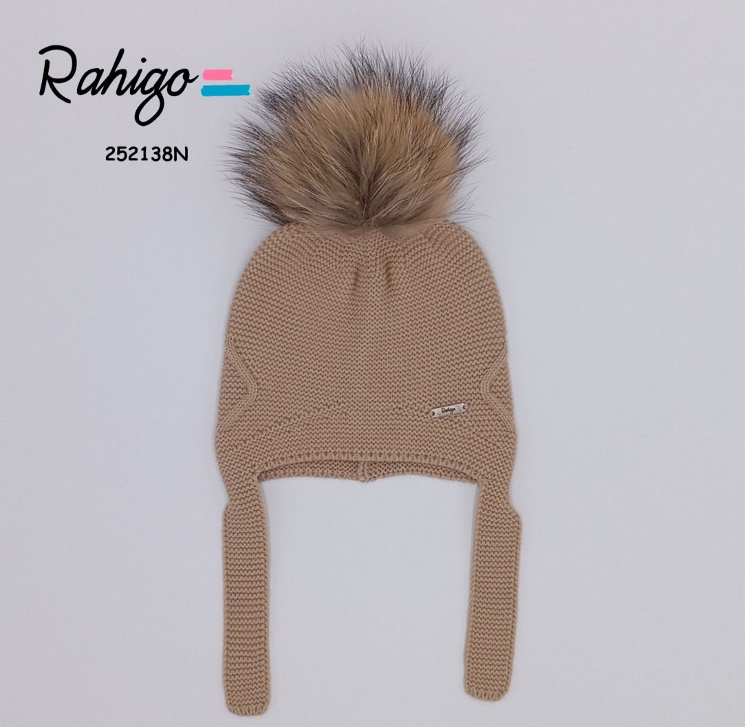 PRE-ORDER New In Rahigo AW25 Fur PomPom Hat w/ EarFlaps - *BABY PINK*