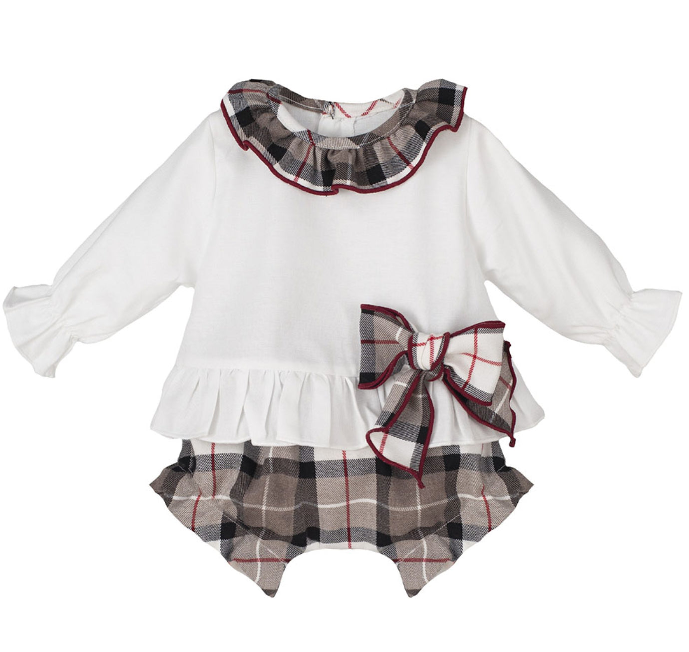 New In Calamaro Baby Girls Ruffle Collar Top & Jampant Set
