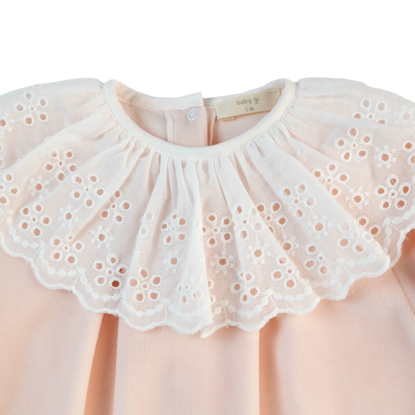 New In Baby Gi Babygrow W/ Broderie Anglaise
