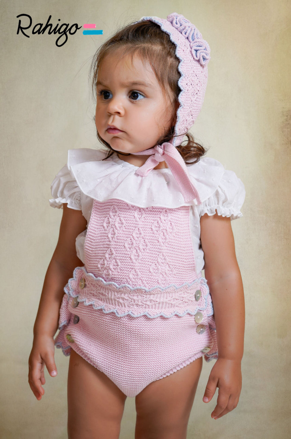 PRE ORDER New In Rahigo SS26 Girls Romper & Blouse ( Baby Pink Baby Blue )