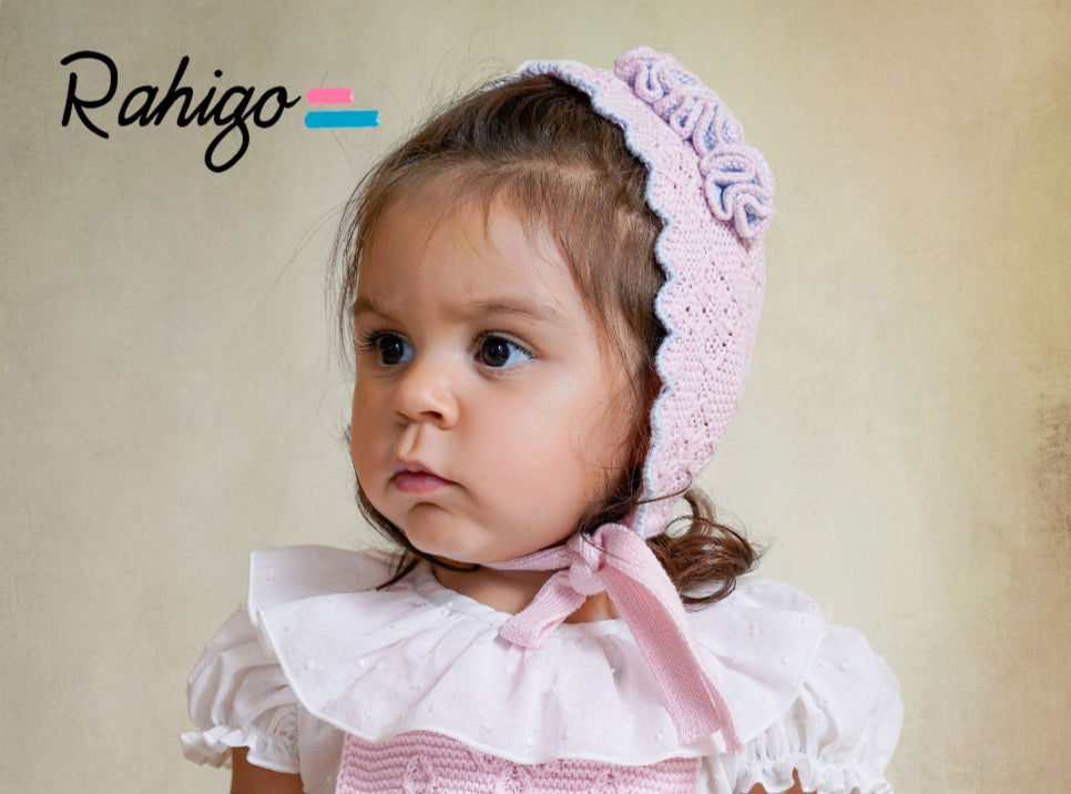 PRE ORDER New In Rahigo SS26 Girls Bonnet (Baby Blue Baby Pink )