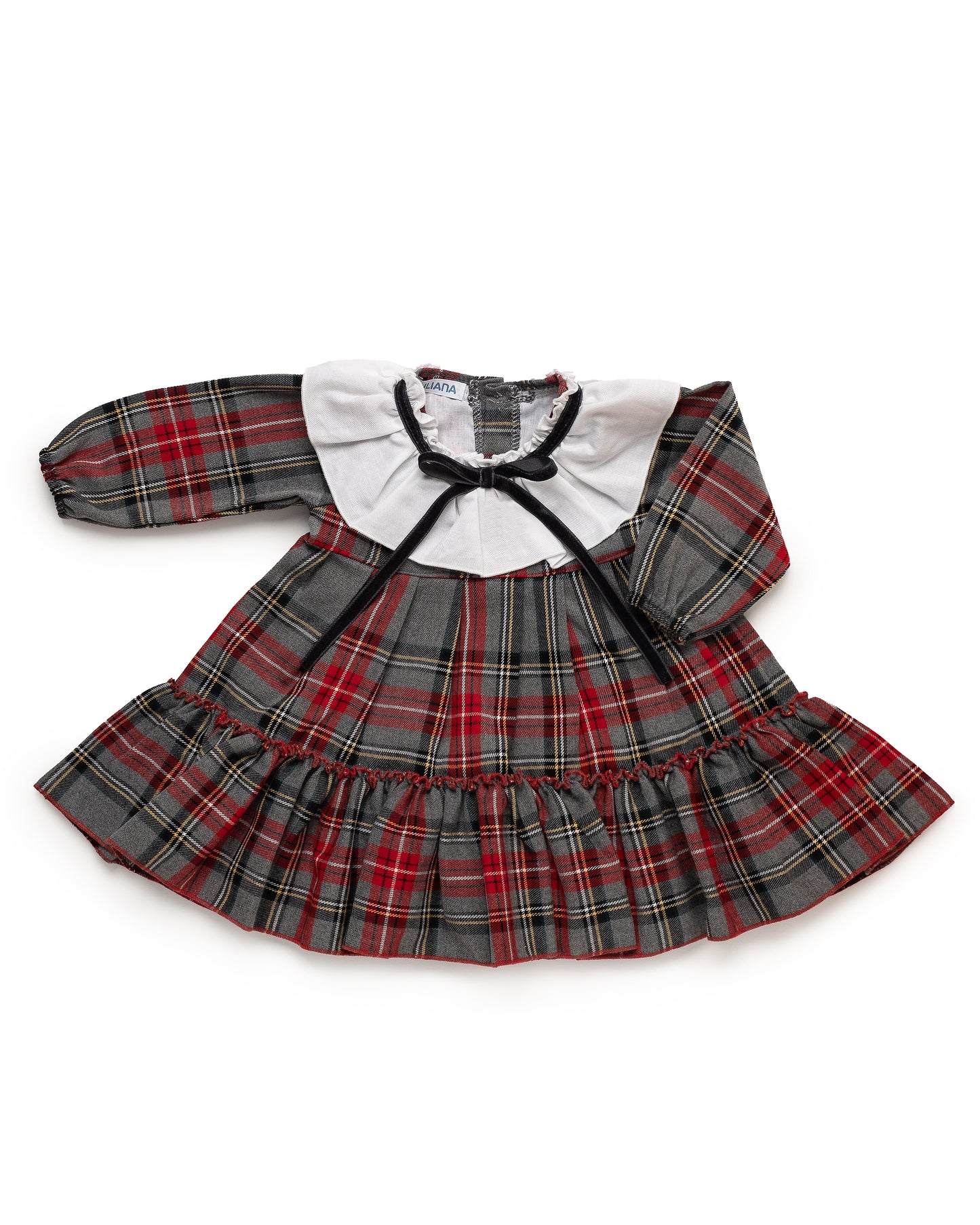 New In Juliana Tartan Dres w/ Velvet Bow