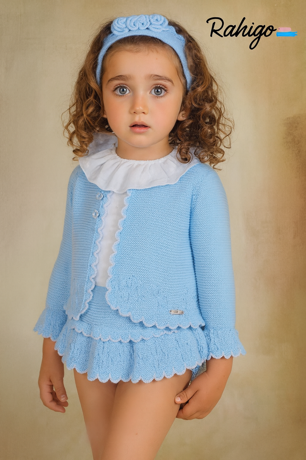 PRE ORDER New In Rahigo SS26 Jam Pants, Blouse, Cardigan ( Baby Blue Cream )