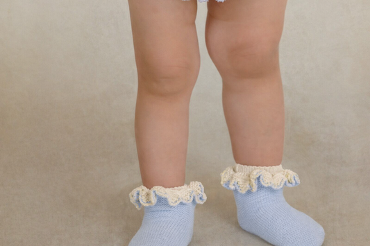 PRE ORDER New In Rahigo SS26 Girls Socks ( Blue Cream )