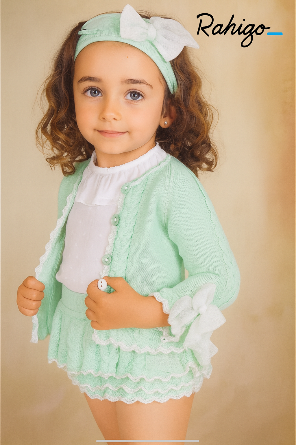 PRE ORDER New In Rahigo SS26 Jam Pants, Blouse & Cardigan (Mint White)