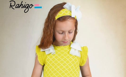 PRE ORDER New In Rahigo Girls Headband ( Yellow White )