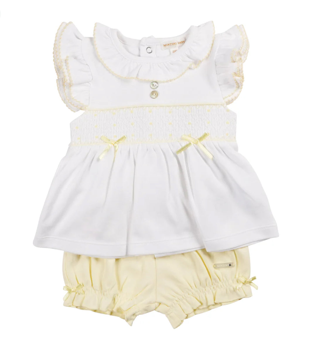 Mintini Top & Bloomer Short-White/Lemon