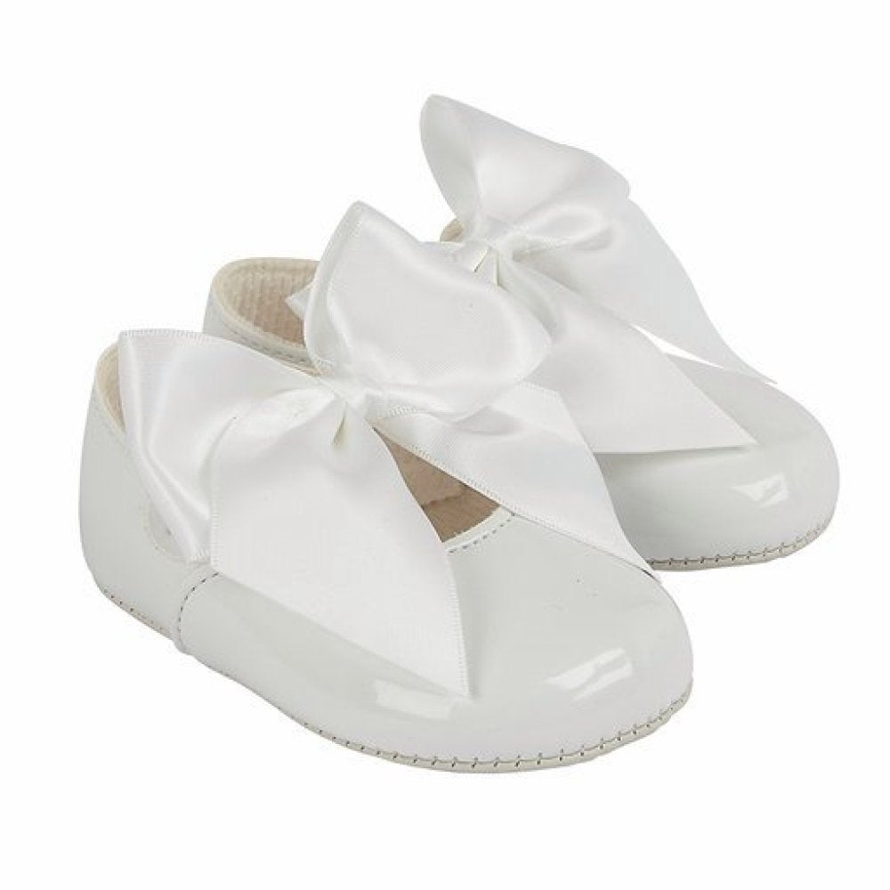 BayPods Large Bow Soft Soled Shoe - White