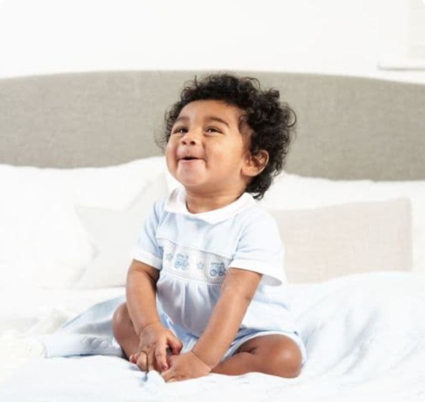 Dandelion Train Smock Romper