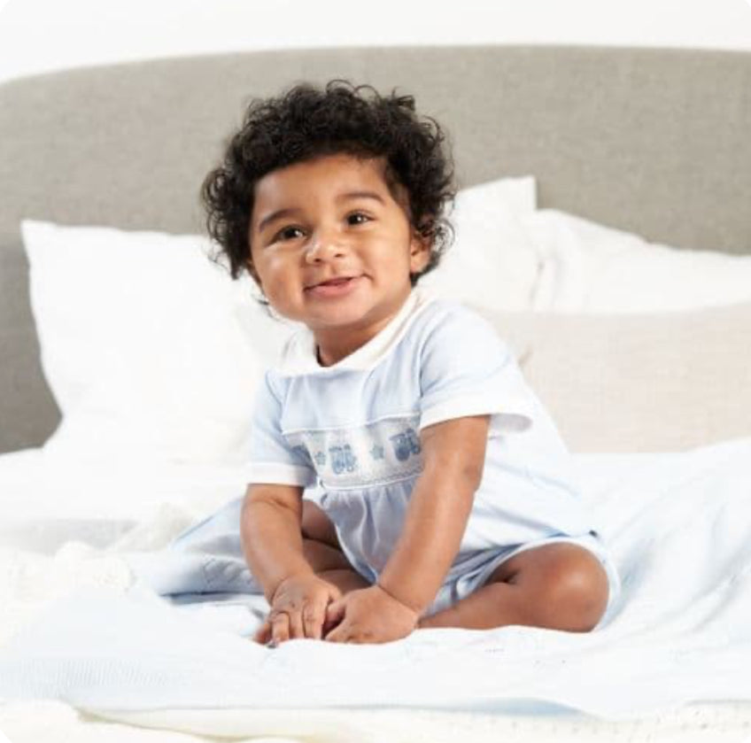 Dandelion Train Smock Romper