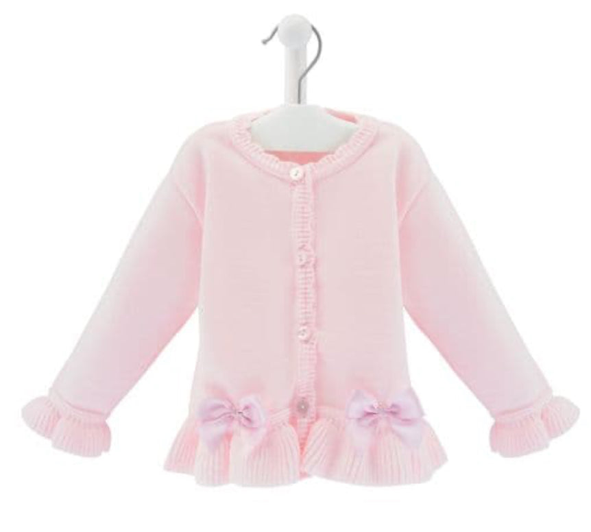 New In Dandelion Girls Satin Bow Cardigan Pink