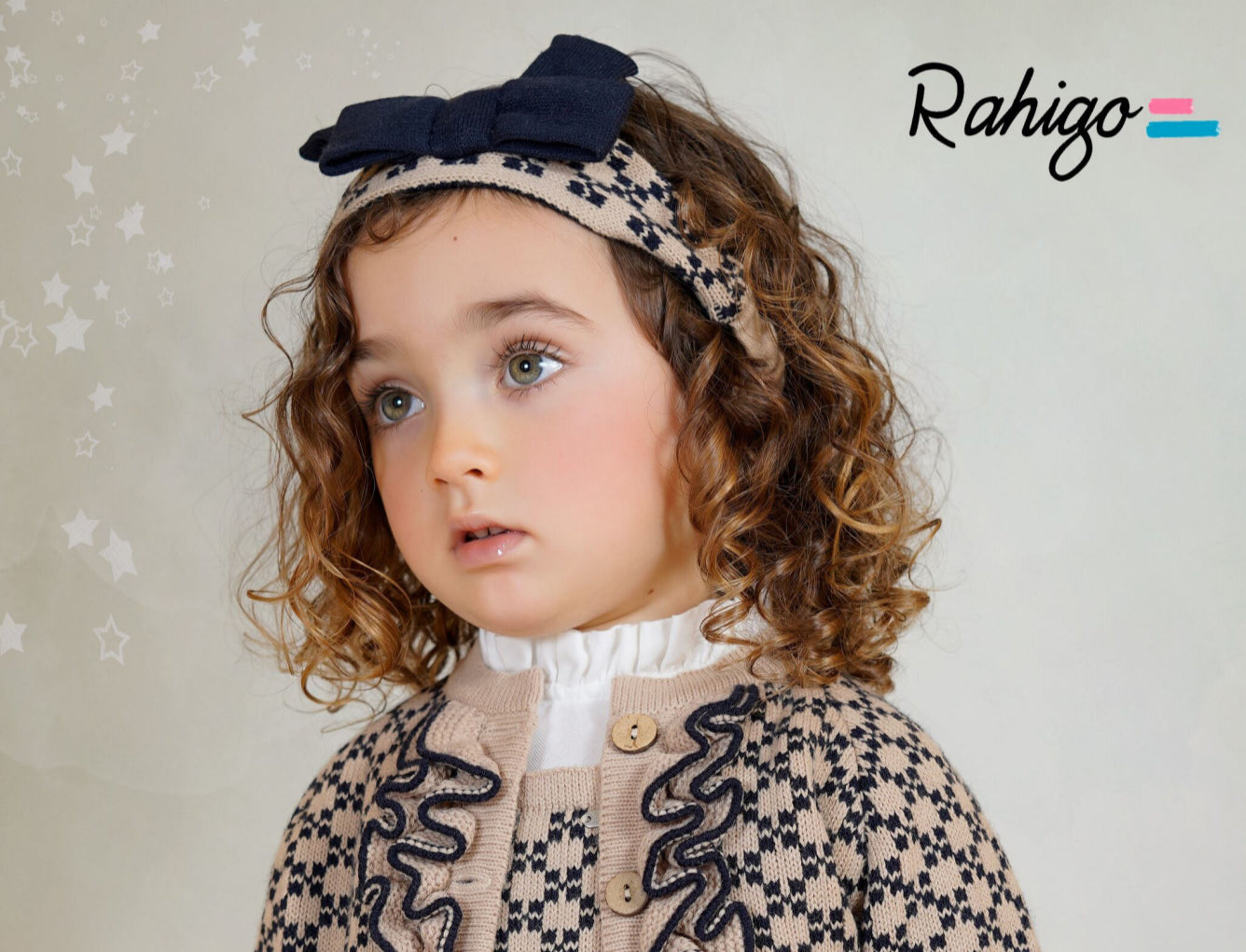 New In Rahigo AW25 Girls Headband - *CREAM* - NAVY