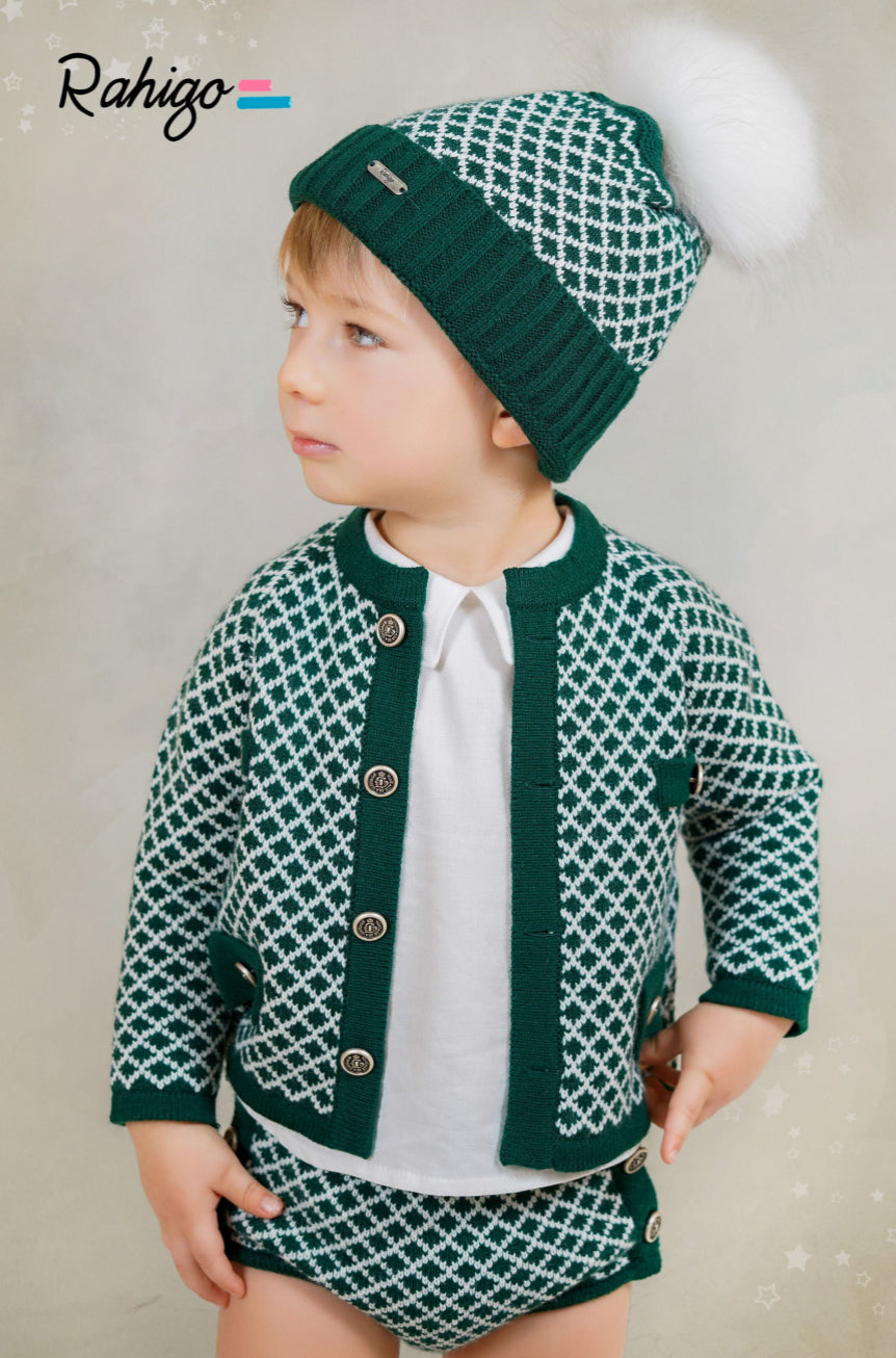 PRE-ORDER New In Rahigo AW25 Boys Shorts, Shirt, Cardigan 3pc - *RED - CREAM*