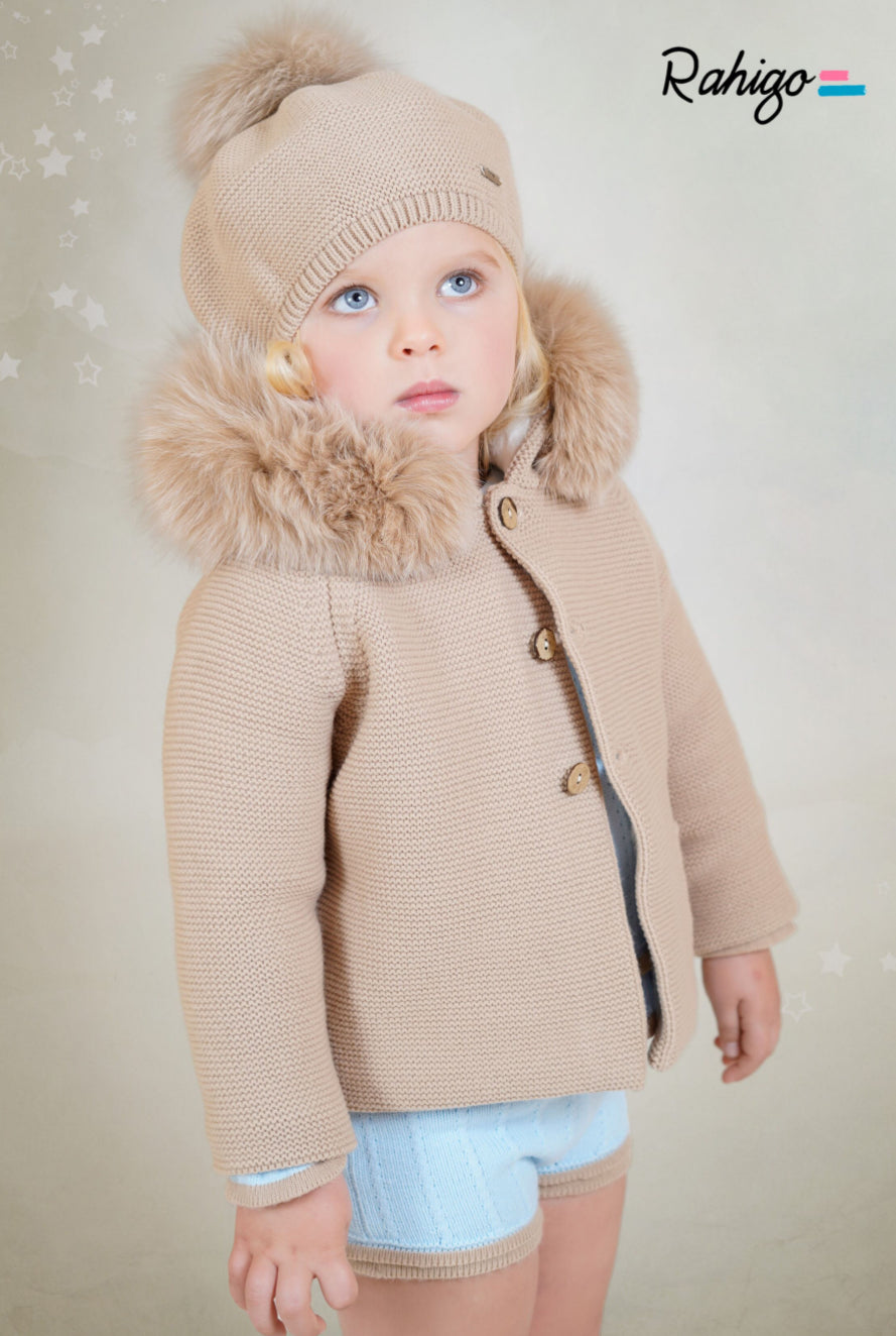 PRE-ORDER New In Rahigo AW25 Lined Hooded Fur Coat - *CREAM*