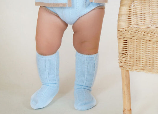 PRE-ORDER New In Rahigo AW25 Socks - Baby Blue - *CREAM*