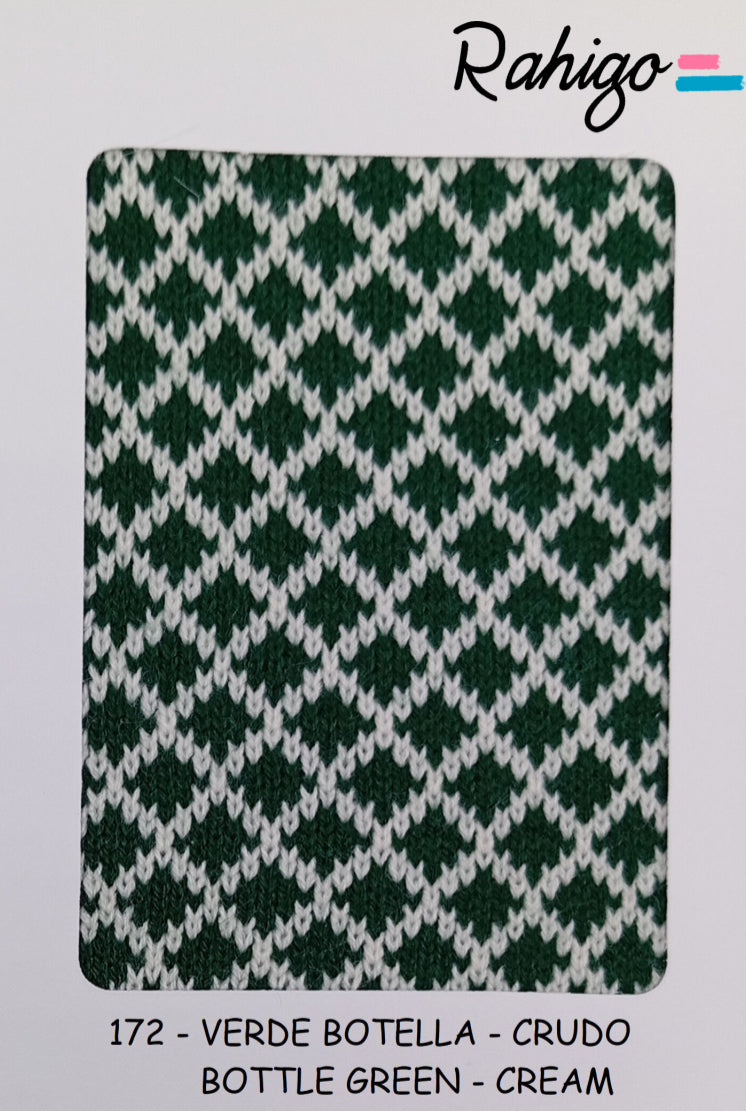 PRE-ORDER New In Rahigo AW25 Skirt, Blouse, Cardigan 3pc - BOTTLE GREEN - CREAM