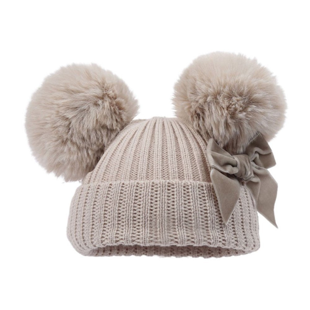 Girls PomPom Velvet Bow Hat *5 colours available*