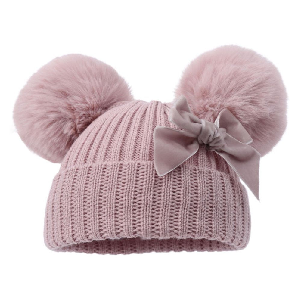 Girls PomPom Velvet Bow Hat *5 colours available*