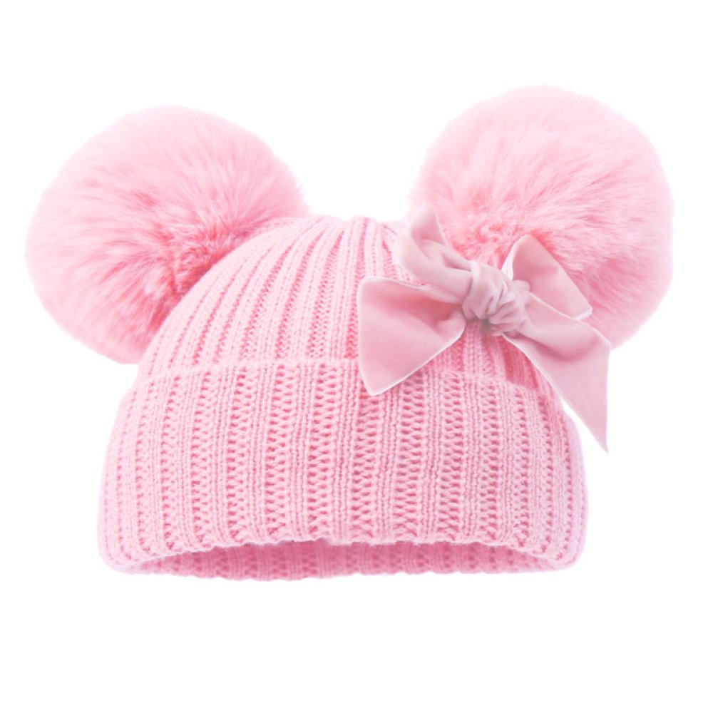 Girls PomPom Velvet Bow Hat *5 colours available*