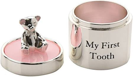 Bambino Silverplated First Tooth & Curl Set Pink