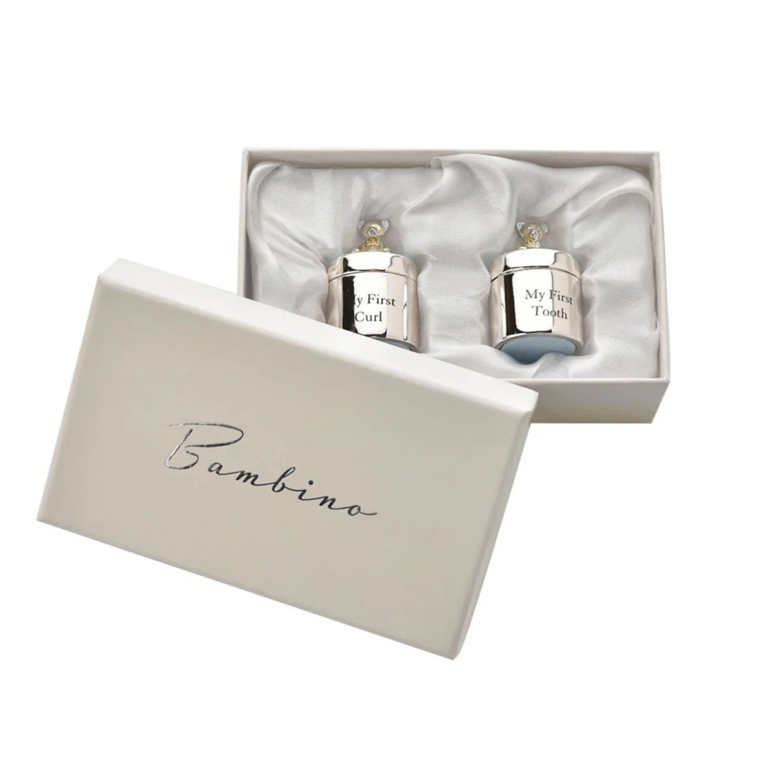 Bambino Silverplated First Tooth & Curl Set Blue