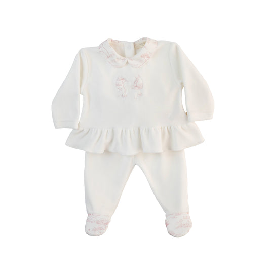 New In Baby Gi Vintage Bow Velour Two Piece