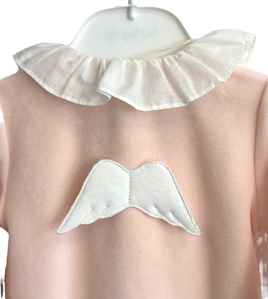 New In Baby Gi Angel Wings Frilly Babygrow Peach Pink