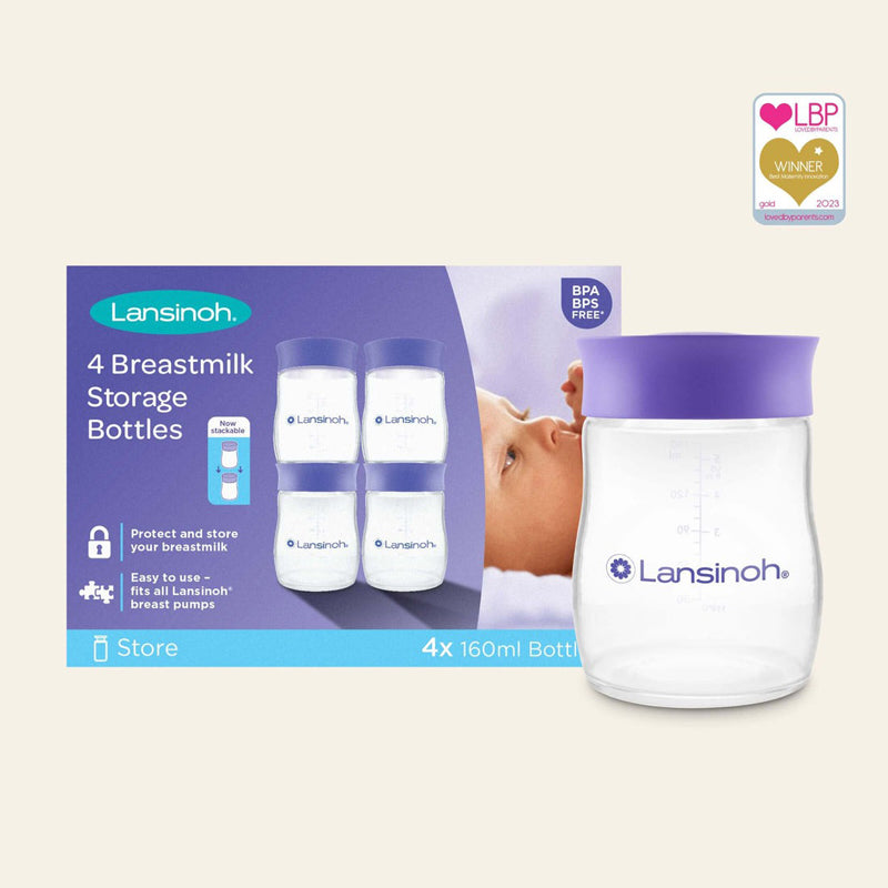 Lansinoh Plastic Milk Storage Bottles 4Pk