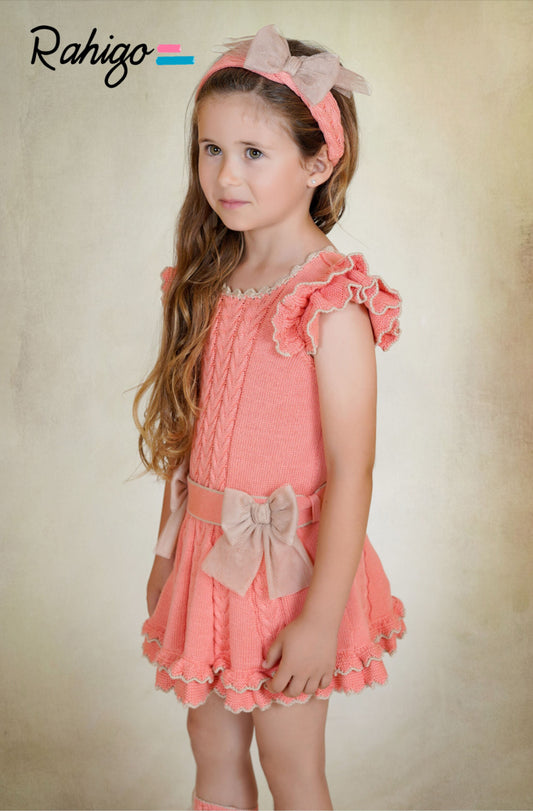 PRE ORDER New In Rahigo SS26 Dropwaist Dress (Salmon Camel)