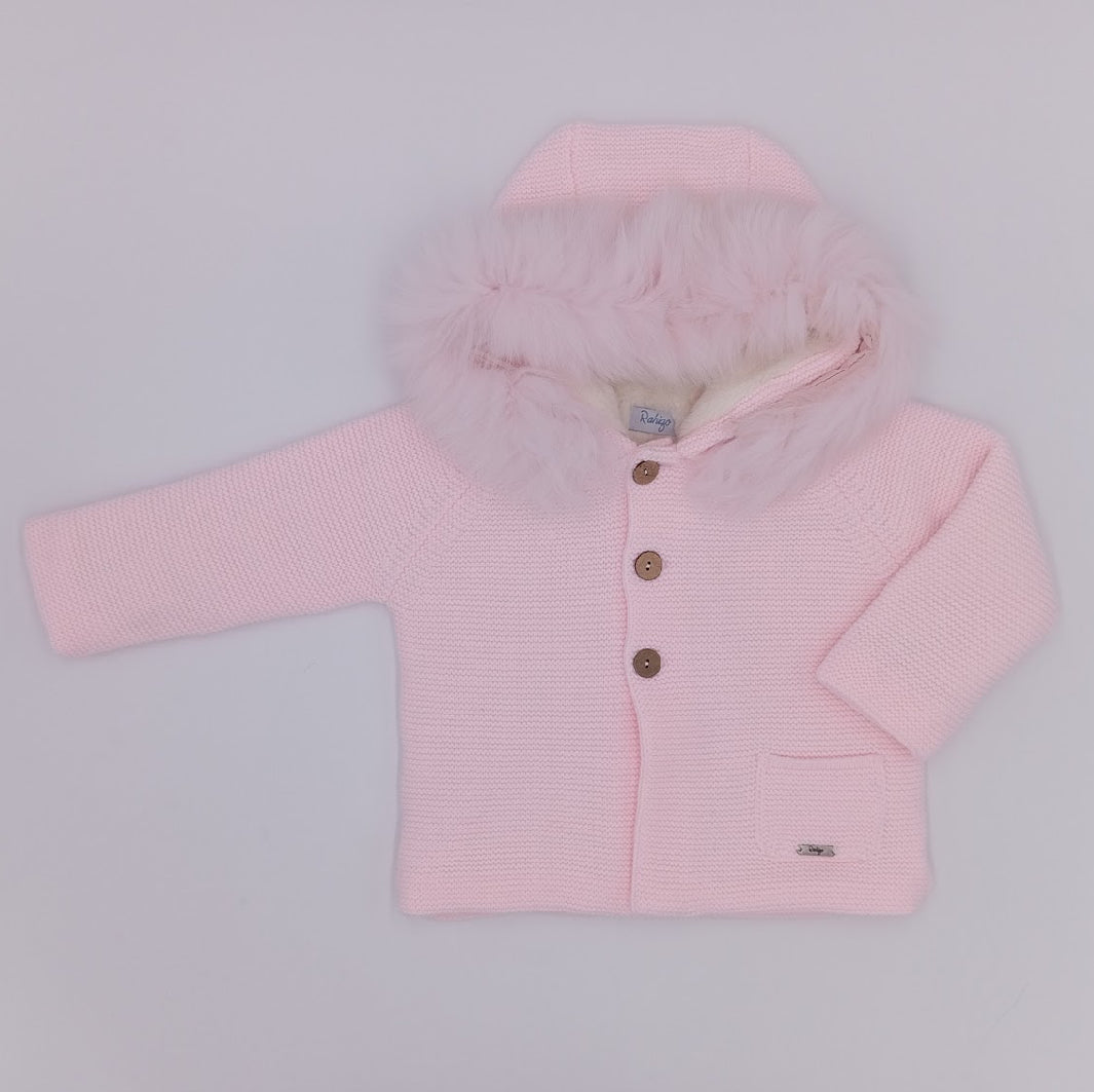 PRE-ORDER New In Rahigo AW25 Lined Hooded Fur Coat - *BABY PINK*