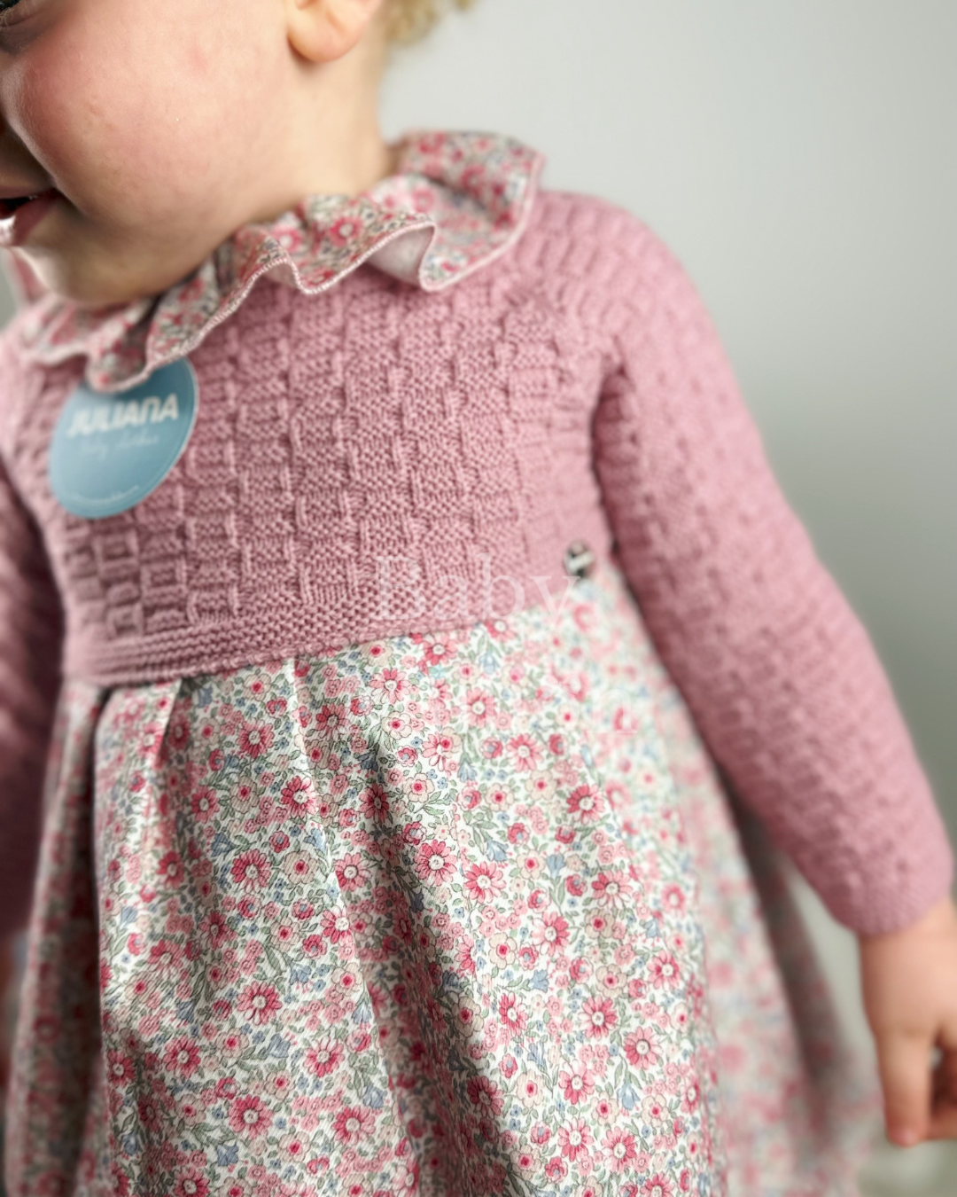 New In Juliana Knitted Body Dress w/ Floral Skirt