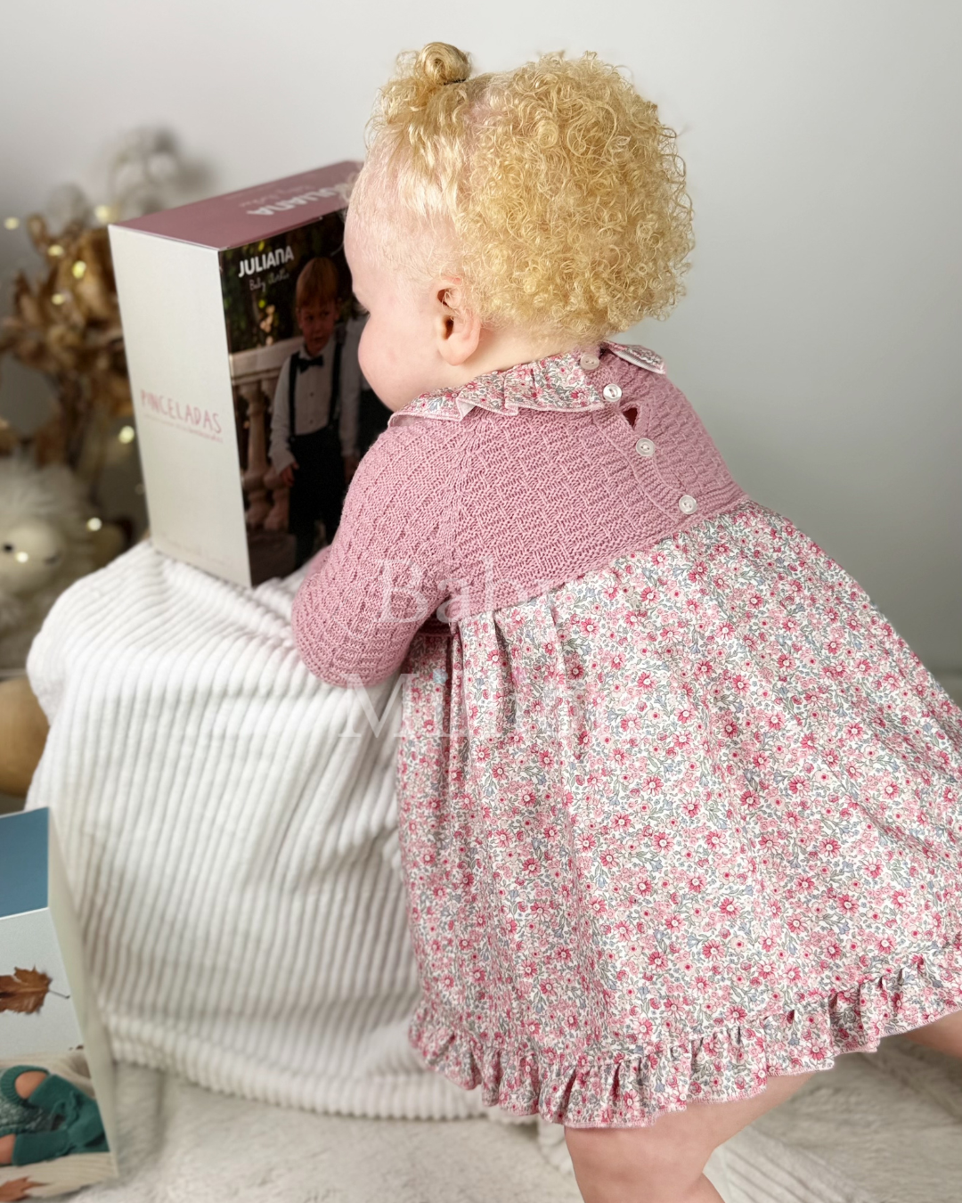 New In Juliana Knitted Body Dress w/ Floral Skirt