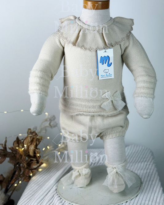 New In Baby Girls Sweater w/ Bow, Cullote, Bonnet & Booties