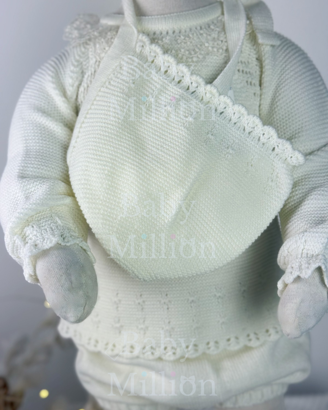 New In Baby Girls Sweater w/ Lace , Cullote, Bonnet & Booties