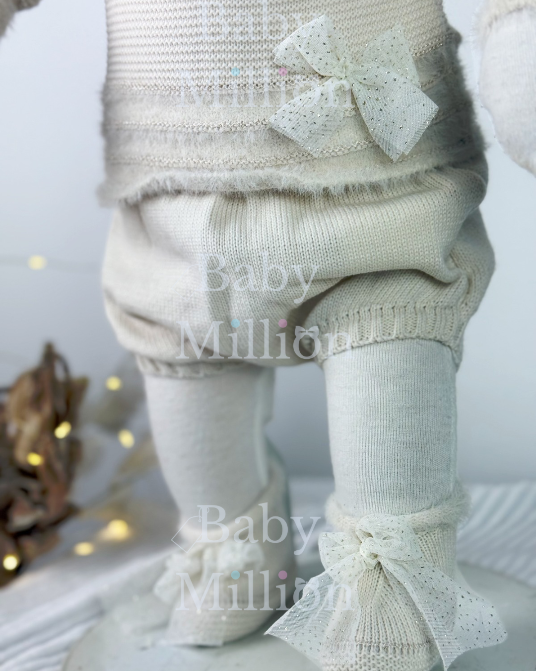 New In Baby Girls Sweater w/ Bow, Cullote, Bonnet & Booties
